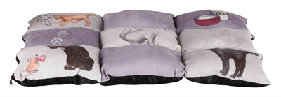 Trixie Kussen Patchwork Cat Grijs