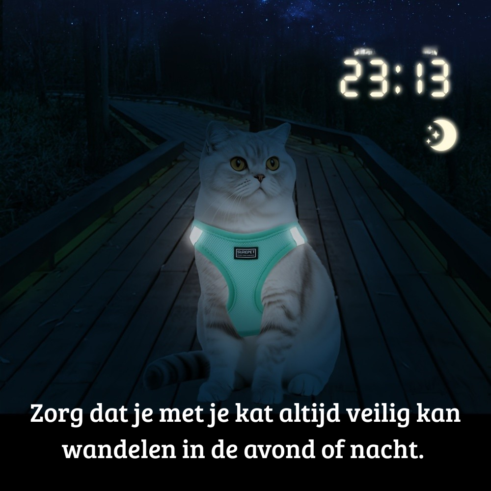 PurrSafe™ Kattenharnas met Anti-Ontsnappingssluiting