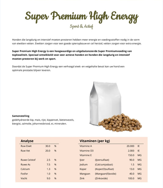 Super Premium Hoge energie Sport