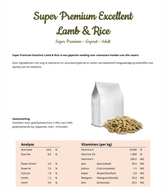 Geperste Super Premium Excellent Lam & Rijst