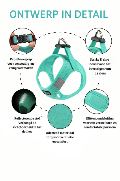 PurrSafe™ Kattenharnas met Anti-Ontsnappings­sluiting
